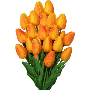 20 Pcs Orange Tulips Artificial Flowers