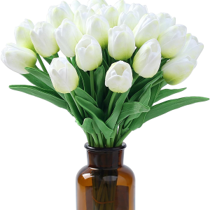 20pcs Fake Tulips Artificial Flowers Silk Tulips Bulk for Easter Mother's Day