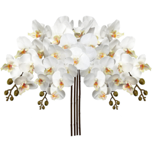 4 Pcs Artificial Orchid Stems with 9 Large Flowers