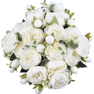 4Packs Artificial Peony Silk Flowers Fake Glorious Flower Bouquets for Party