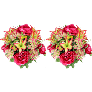 Admired By Nature 2pcs of 24 Stem Artificial Roses Carnation Mixed