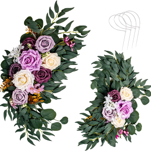 AitnWoy Artificial Wedding Arch Flowers Kit 2 PCS