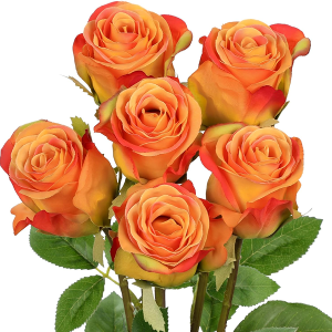 Arborus Roses Artificial Flowers? 6PCS 18.9" Orange Rose