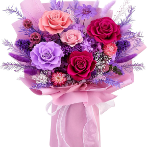 Bloom's Diary Preserved Purple Flowers Bouquet, Flowers for Delivery Prime, Birthday Gifts