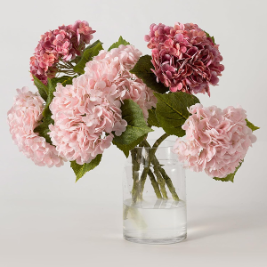 Clycaloor 6 Pcs Pink Hydrangea Flowers Bouquets Silk Hydrangea Flowers