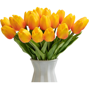 Coferset 20pcs Tulips Artificial Flowers Real Touch Fake Tulips