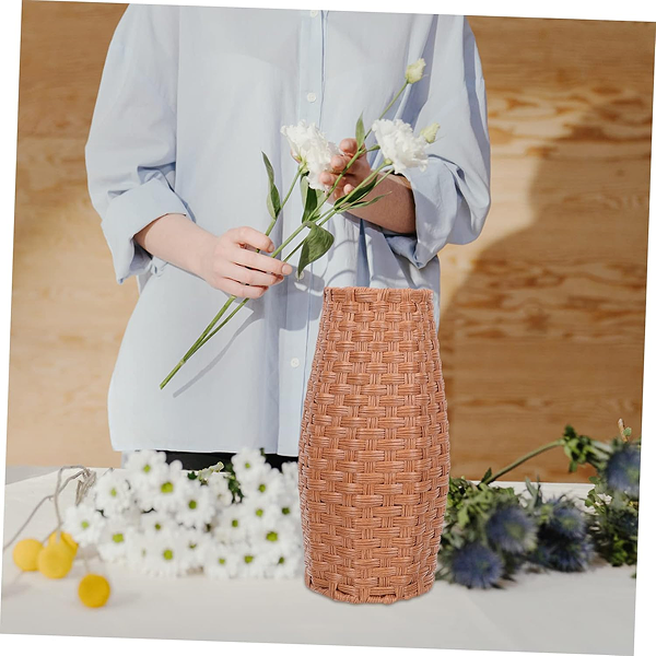 DECHOUS Woven Flower Arrangement Vase Vintage Decorative Basket for Home - Image 2