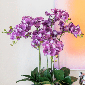 DUYONE 35 Inch Artificial Butterfly Orchid Flowers 4 Pcs