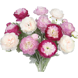 FAICOIA 6 Pcs Artificial Flowers Silk Peony Rose Single Stem Artificial Flowers
