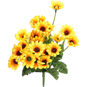 Fake Sunflowers - 24 Heads Artificial Silk Sunflower Bouquet