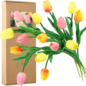 FiveSeasonStuff Tulips Artificial Flowers | Real Touch