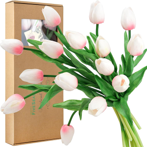 FiveSeasonStuff Tulips Artificial Flowers | Real Touch | Wedding Bouquet Home Décor Party