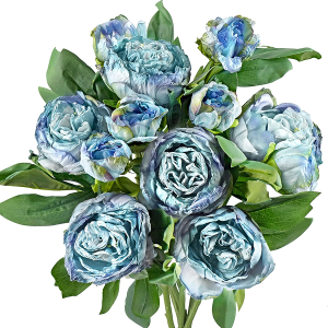 FiveSeasonStuff Vintage Dusty Blue Peonies