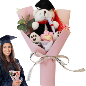 Graduation Bear Flower Bouquet