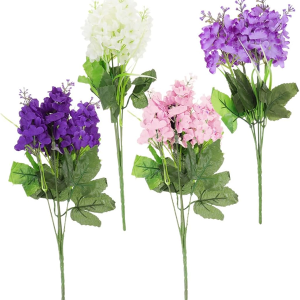 HOMOCONO 4 Piece Simulated Hyacinth Flowers Faux Flower Arrangement Easy Care for Weddings Corporate Events