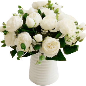HoYuanFlo Artificial Flowers Silk Peony Rose Real Touch Fake Flowers