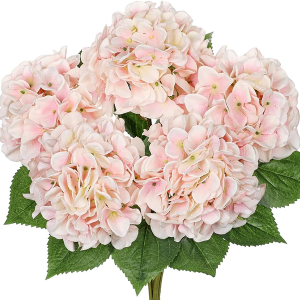 Hollyone Light Pink Hydrangea Artificial Flowers Large Artificial Hydrangeas Silk Flowers