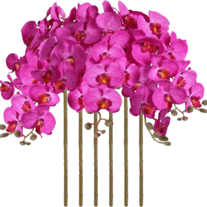 ICBOX 38 Inch Purple Flowers Orchids Artificial Flowers 6 PCS