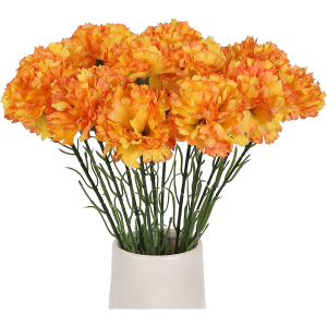 ICBOX Vintage Carnations 12PCS Artificial Silk Flowers for Wedding Bouquets