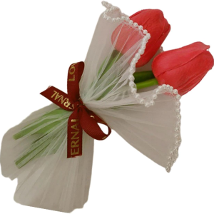 Loensy Mini Tulip Bouquet Artificial Flower Fake Flowers Decorations for Wedding Anniversary