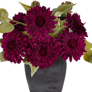 Kimura's Cabin 5Pcs Fake Silk Sunflowers Flowers Artificial Sunflower Bouquet