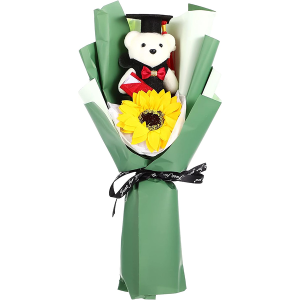 LUOZZY Graduation Sunflower Bear Bouquet