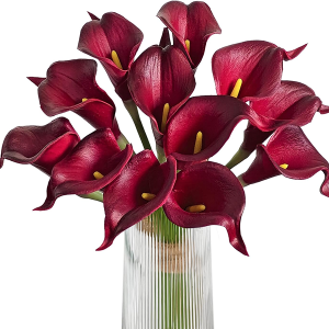 Letjolt Artificial Calla Lily Red Flowers 12Pcs