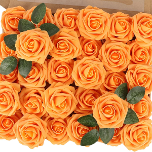 MACTING Artificial Flowers Rose, 30pcs Real Touch Fake Flower for Valentine's Day