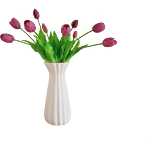 MIOARTSART Fake Flowers Faux Tulips (Purple, Latex, 10pcs) Real Touch Artificial Flower