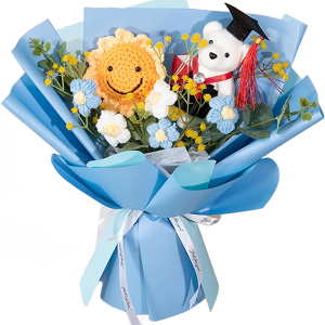 MYCENSE Crochet Flowers Bouquet, Graduation Flower Bouquet