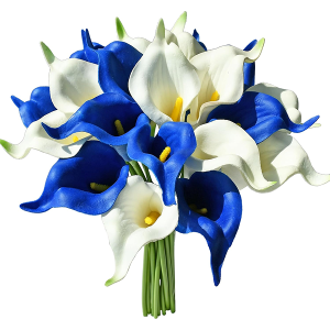 Mandy's 20pcs Blue and White Flowers Artificial Calla Lily Silk Fake Flowers