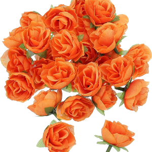 PATIKIL Mini Rose Artificial Flowers Bulk 1.2 Inch, 50 Pcs Silk Cloth Small Fake Flower