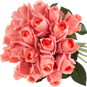 Pure Garden Artificial Rose Bud Bundles ? 24PC