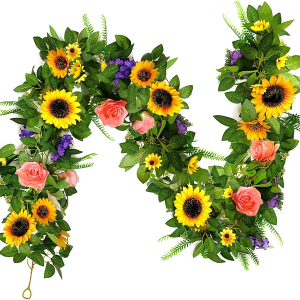 QuarenDen Sunflower Garland, Hanging Vines for Anniversary Wedding