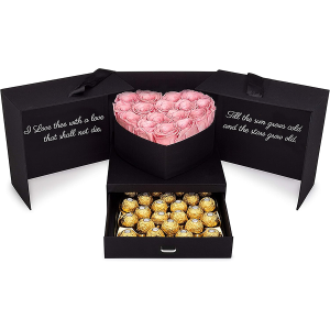 Romance Helpers Eternal Roses and Pink Chocolates Gift Box