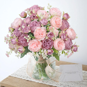 SOMYTING Artificial Peony Flower, Silk Peonies Bouquet