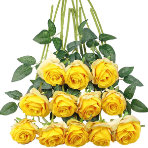 Tifuly Yellow Roses Artificial Flowers -12