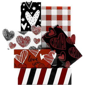 Valentines Wrapping Paper 6 Sheets