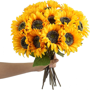 WISTART 8pcs Artificial Sunflower Flowers