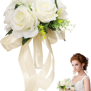 Wedding Bouquet, 24cm/9.5inch Artificial Rose
