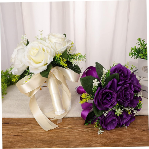 Wedding Bouquet, 24cm/9.5inch Artificial Rose - Image 2