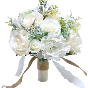 Wedding Bouquets for Bride 11x10x10 Inch Lifelike Mixed Roses Flower Bouquet