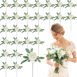 Zeyune 50 Pcs Wedding Artificial Peonies